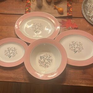 Set of 4 Homer Laughlin 2 large Platters,1 small Platter & 1 Serving Bowl